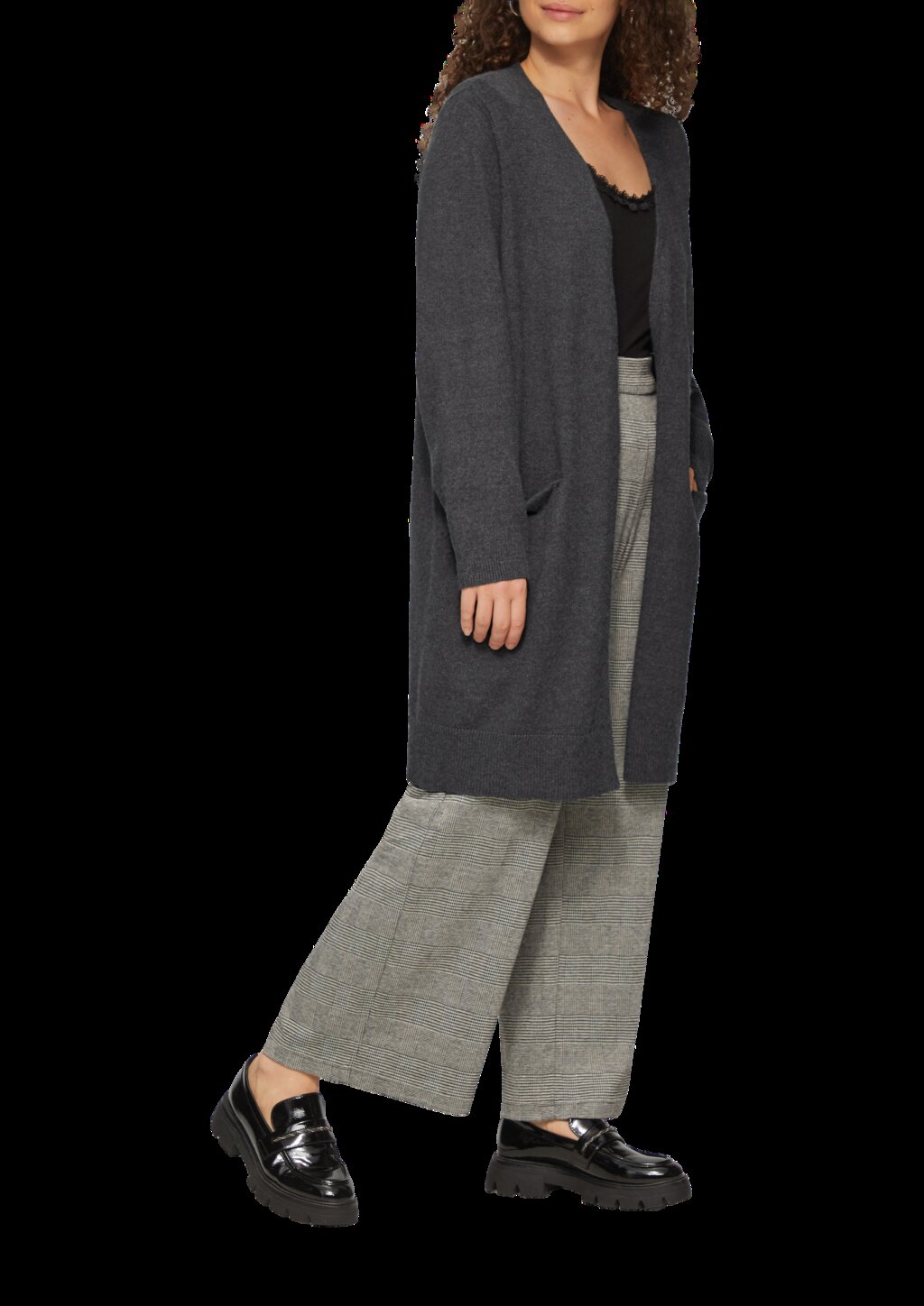 Lange Strickjacke aus Viskosemix