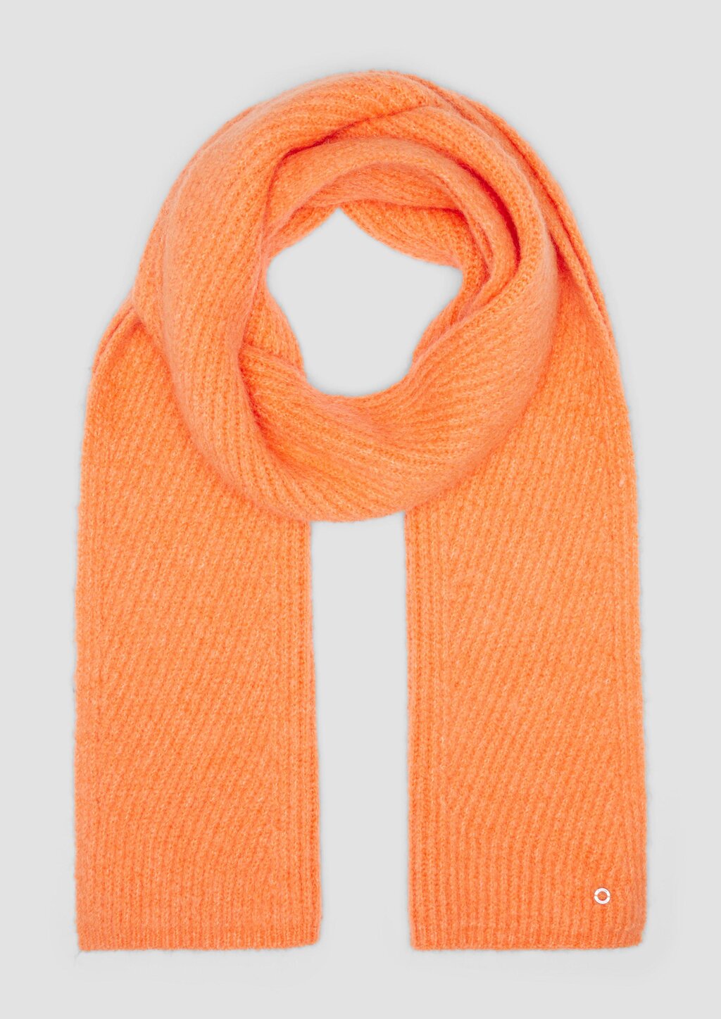 Strick-Schal mit Fischgrätenmuster und Logo-Ring