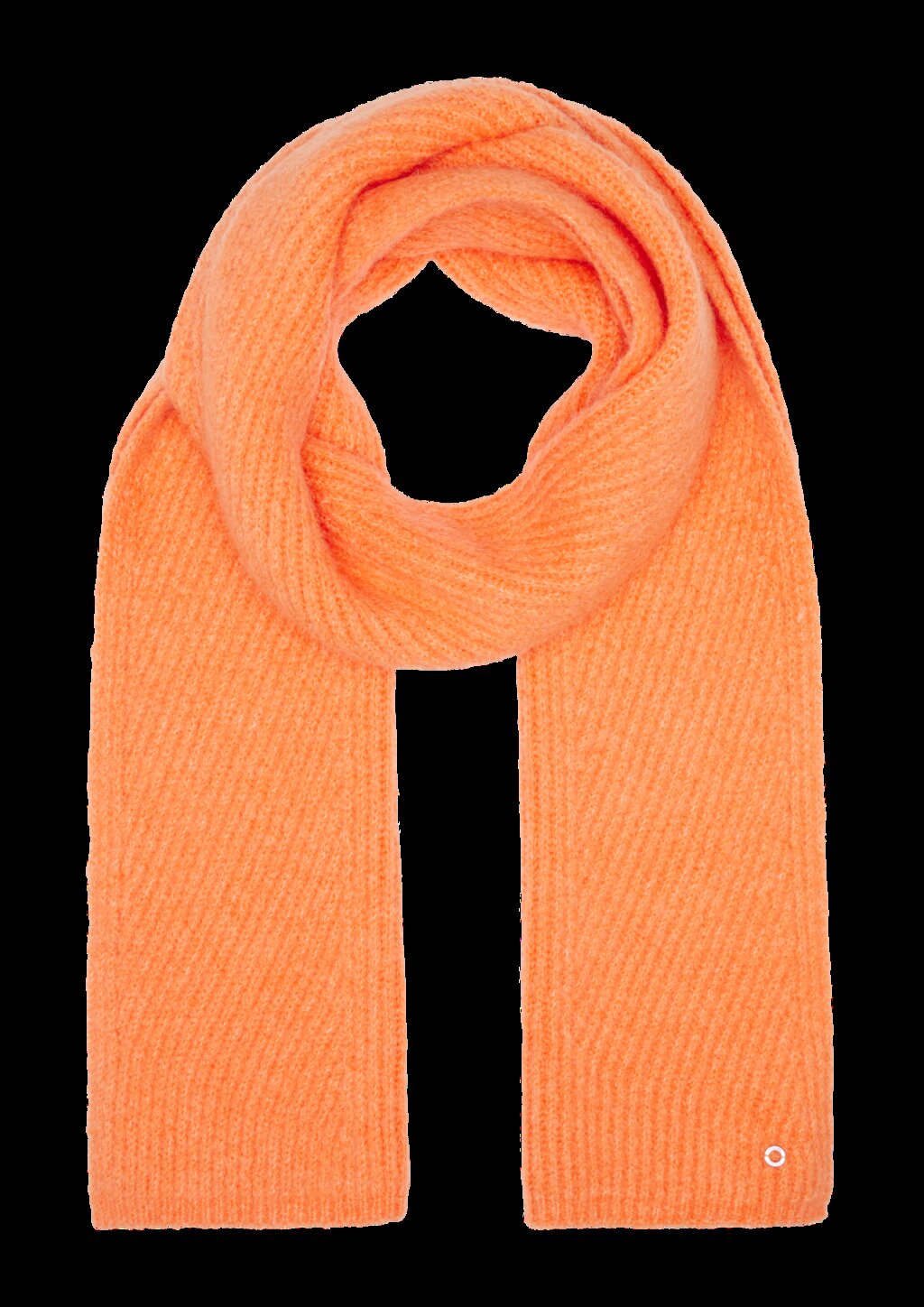 Strick-Schal mit Fischgrätenmuster und Logo-Ring