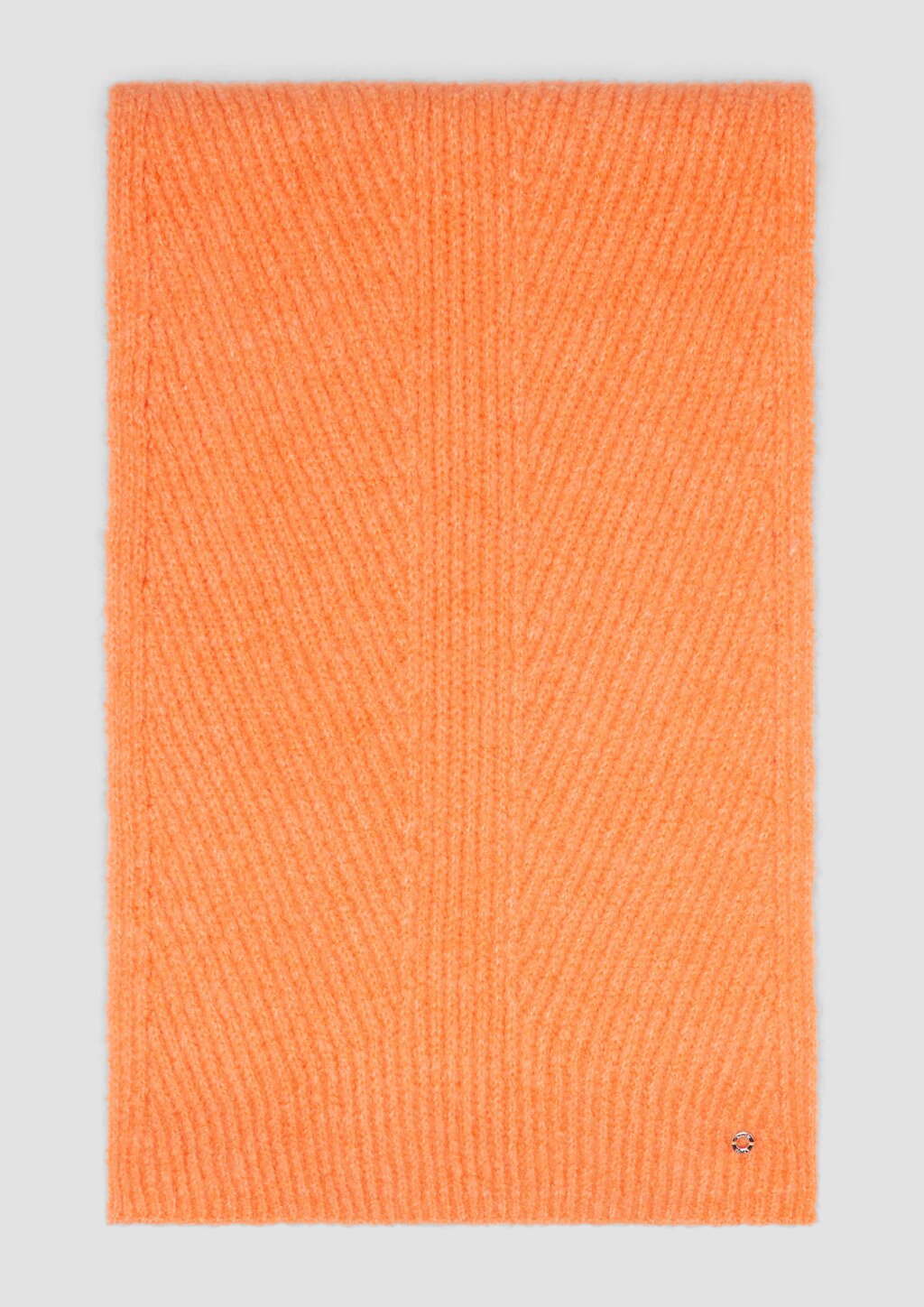 Strick-Schal mit Fischgrätenmuster und Logo-Ring