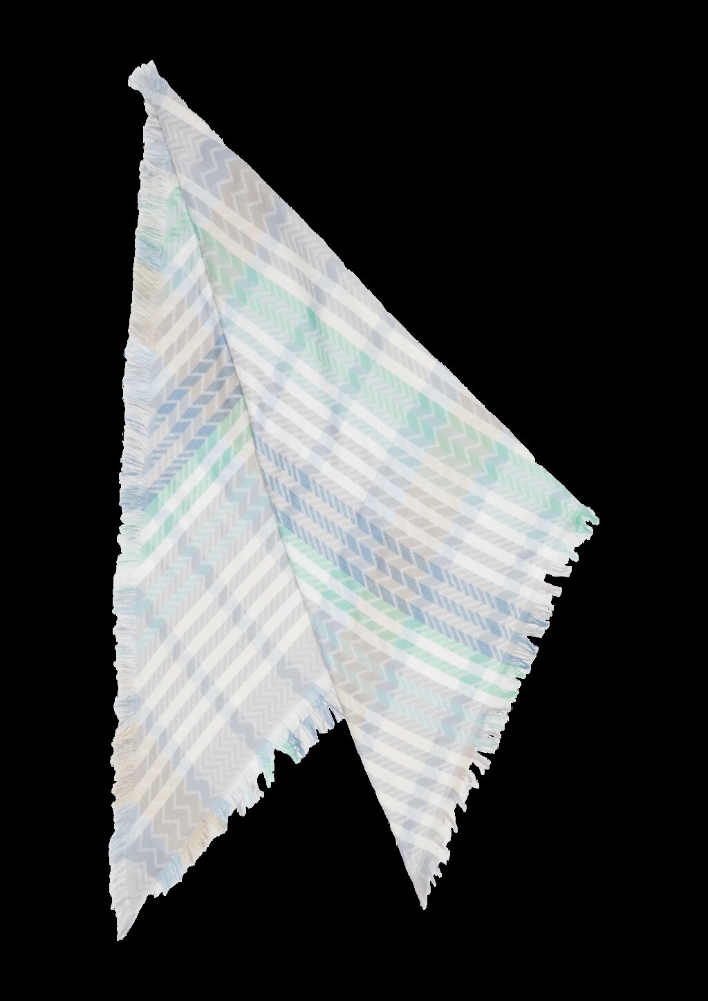 Gewebter dreieckiger Schal mit Karomuster