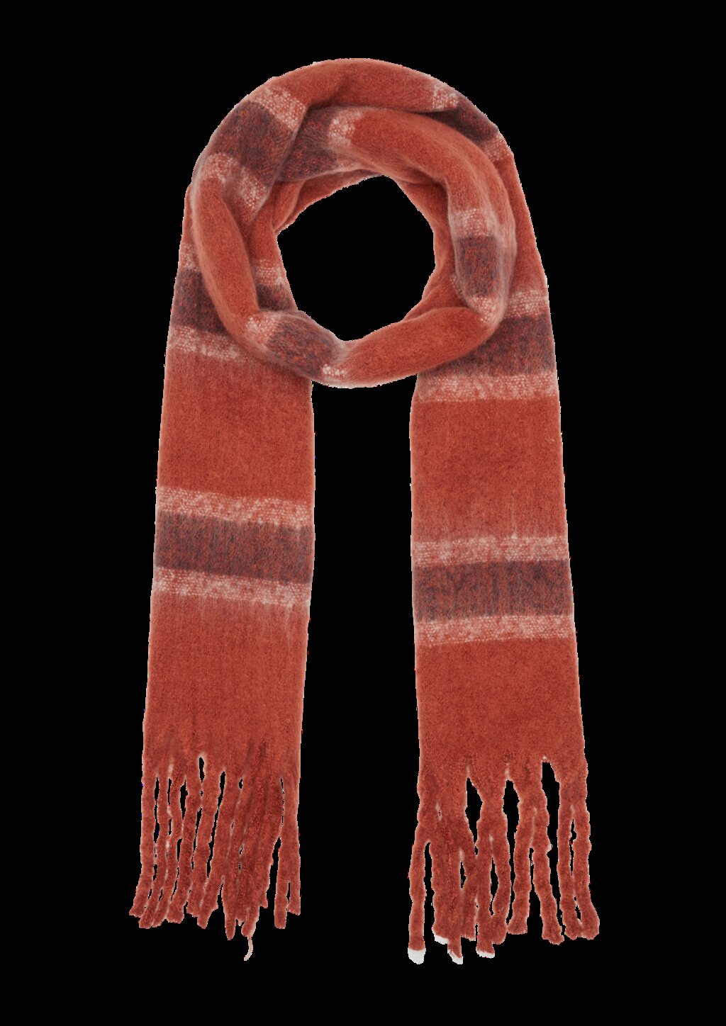 Flauschiger Schal mit Fransen