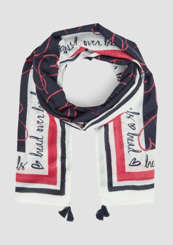 Tuch mit Quasten und Herz-Print