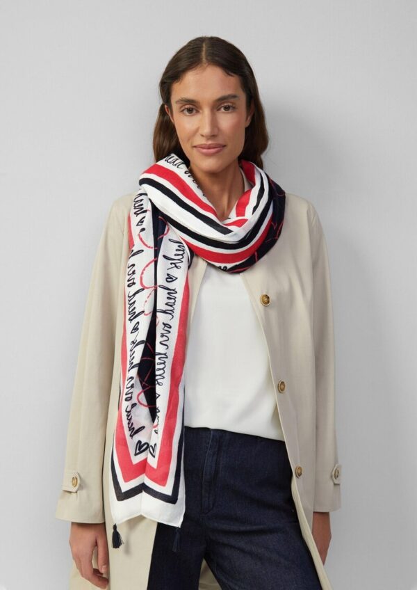 Tuch mit Quasten und Herz-Print