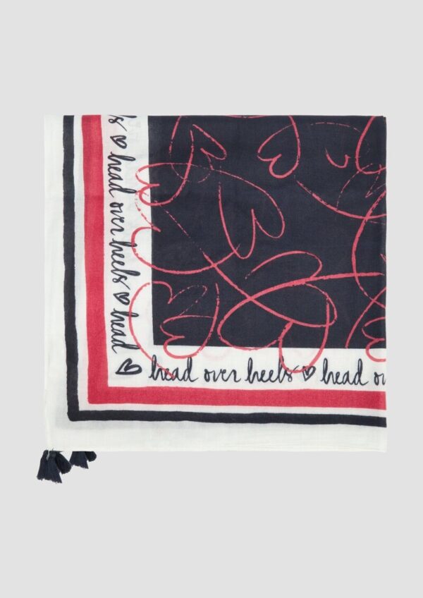 Tuch mit Quasten und Herz-Print