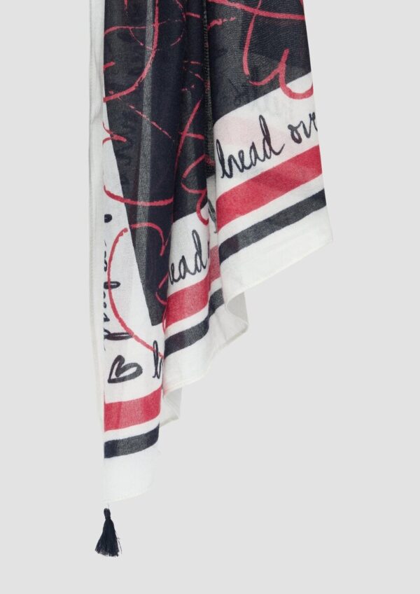 Tuch mit Quasten und Herz-Print