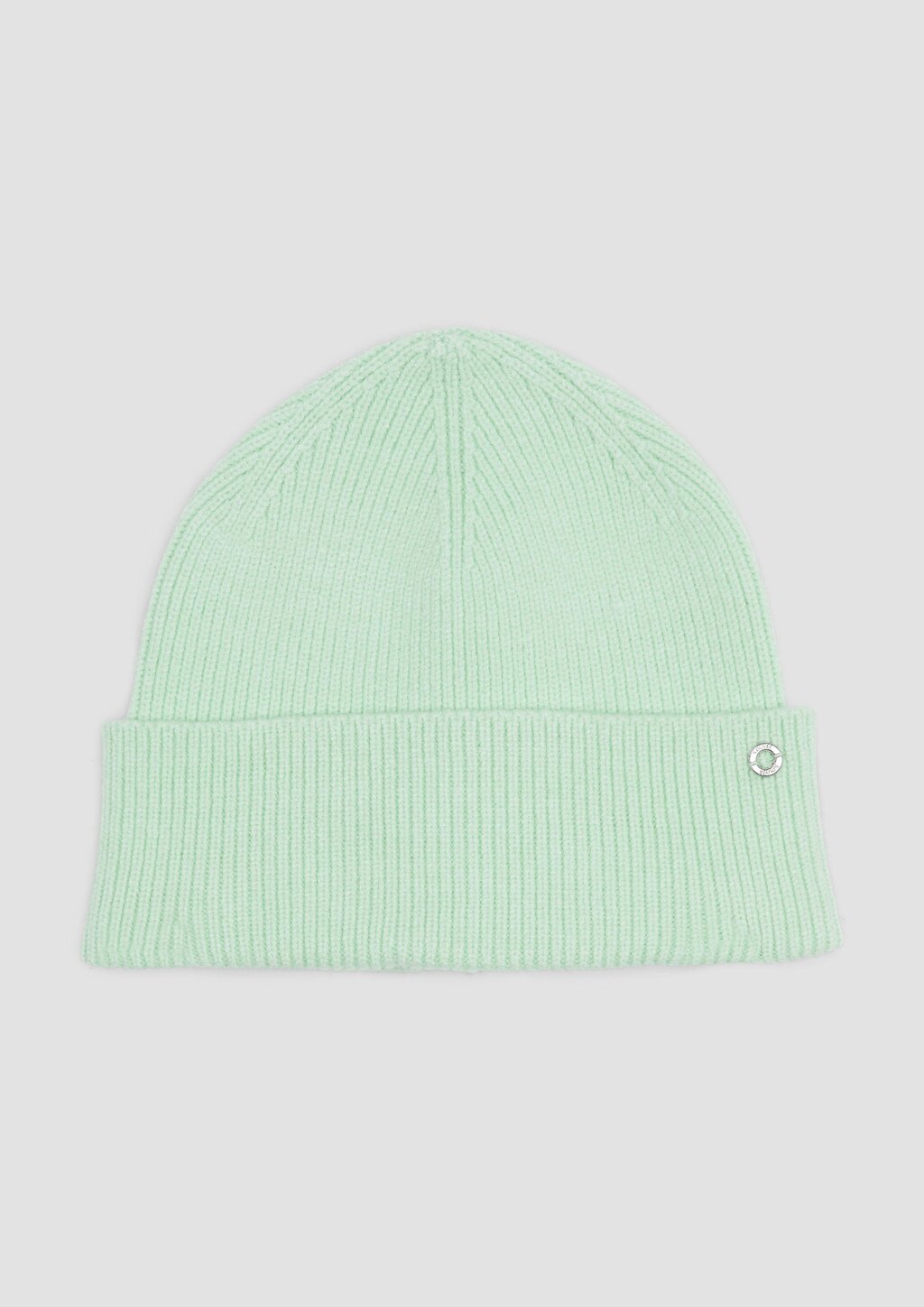 Gestrickte Beanie mit Umschlag und Logo-Detail