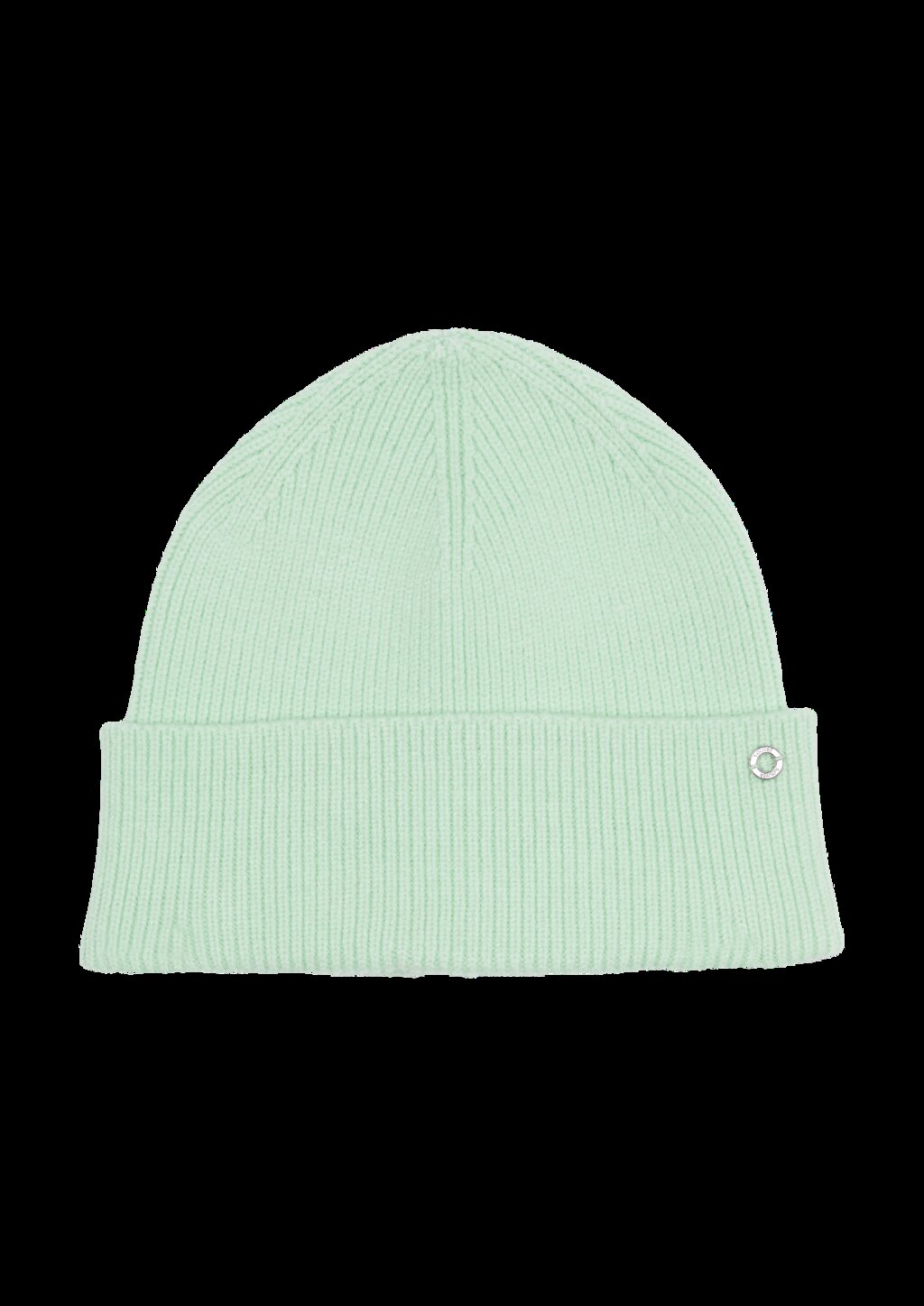 Gestrickte Beanie mit Umschlag und Logo-Detail