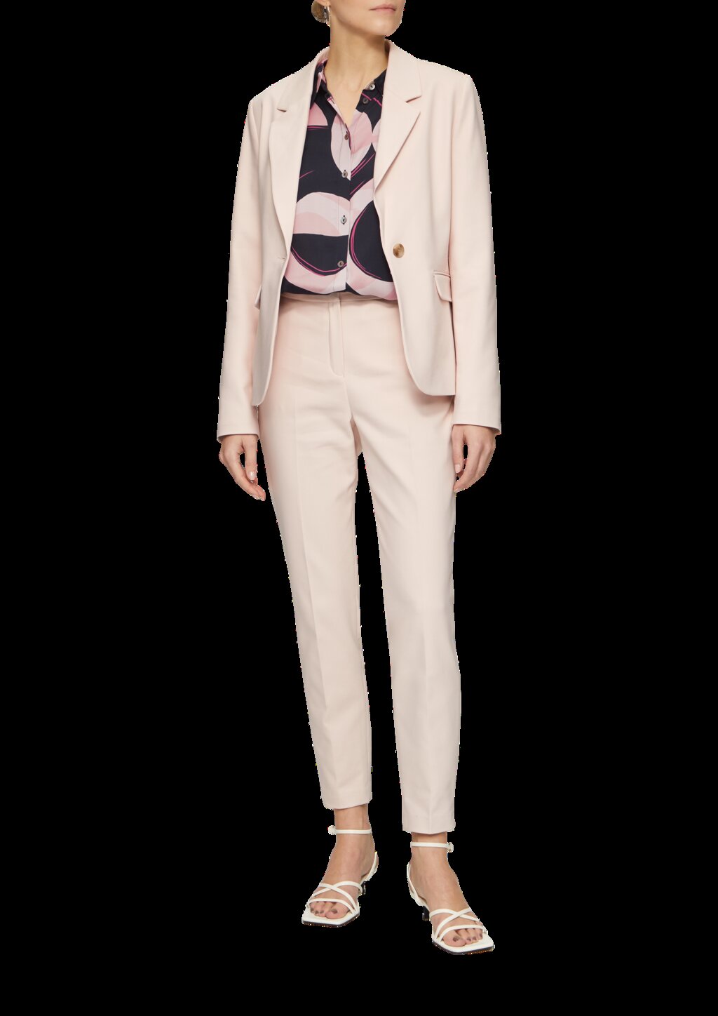 Satinierte Longbluse mit Falten-Details