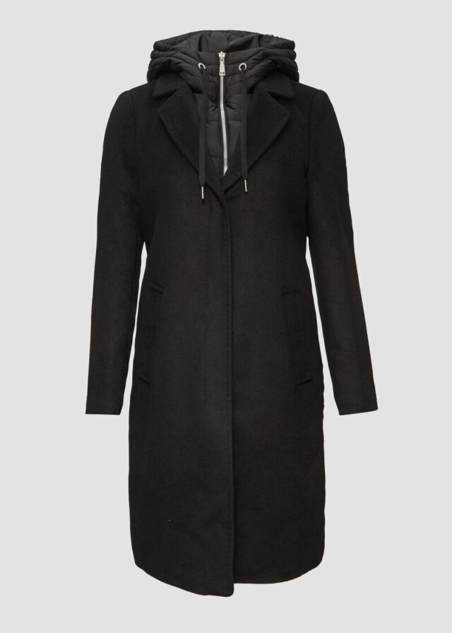 Mantel im Materialmix mit herausnehmbarem Einsatz