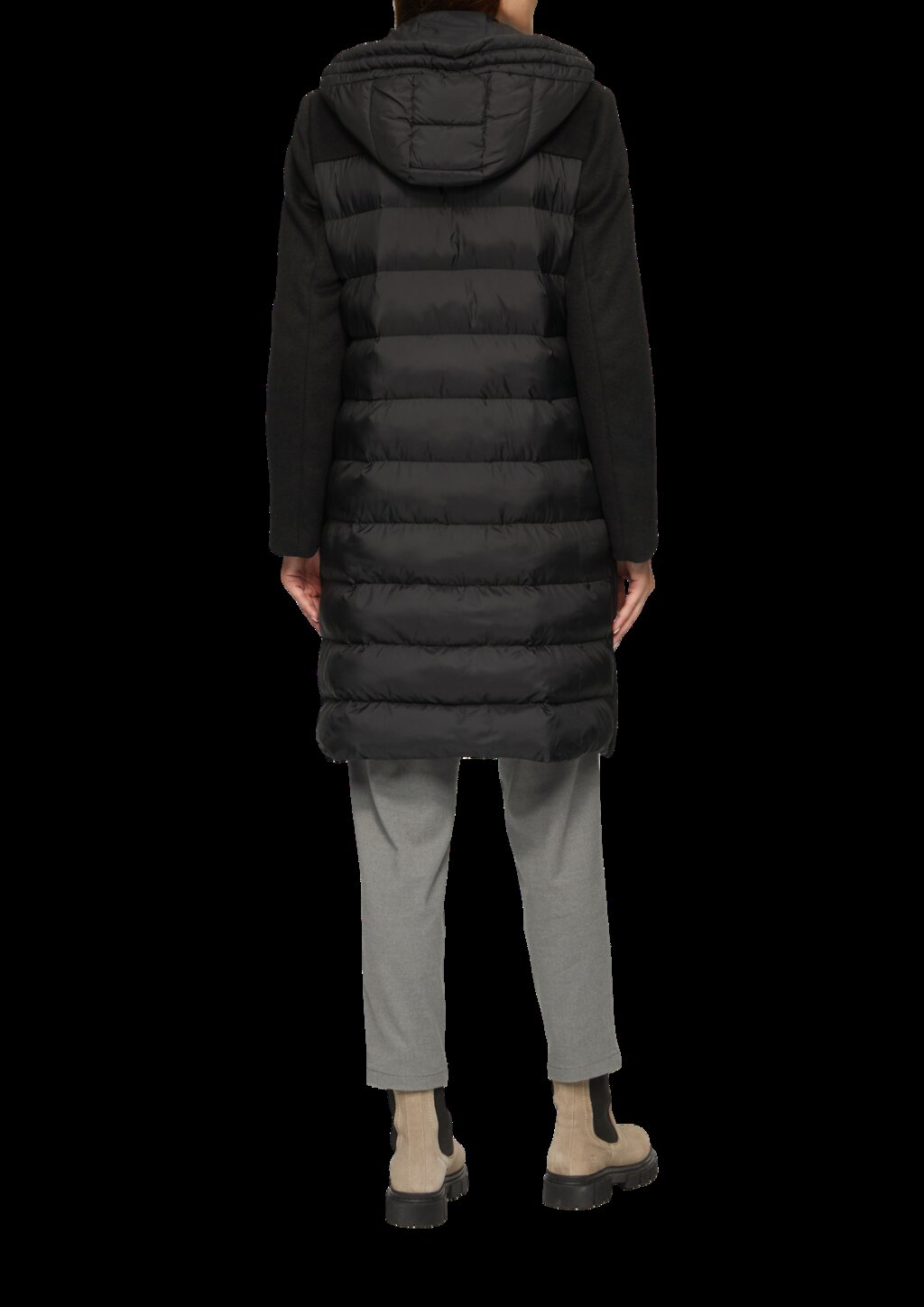 Mantel im Materialmix mit herausnehmbarem Einsatz