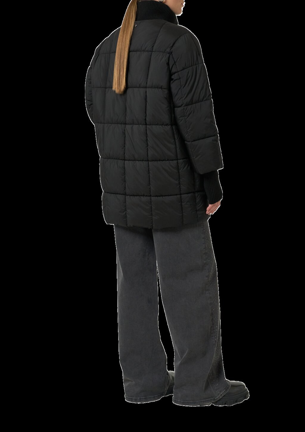 Oversized Steppjacke mit Ripp-Details