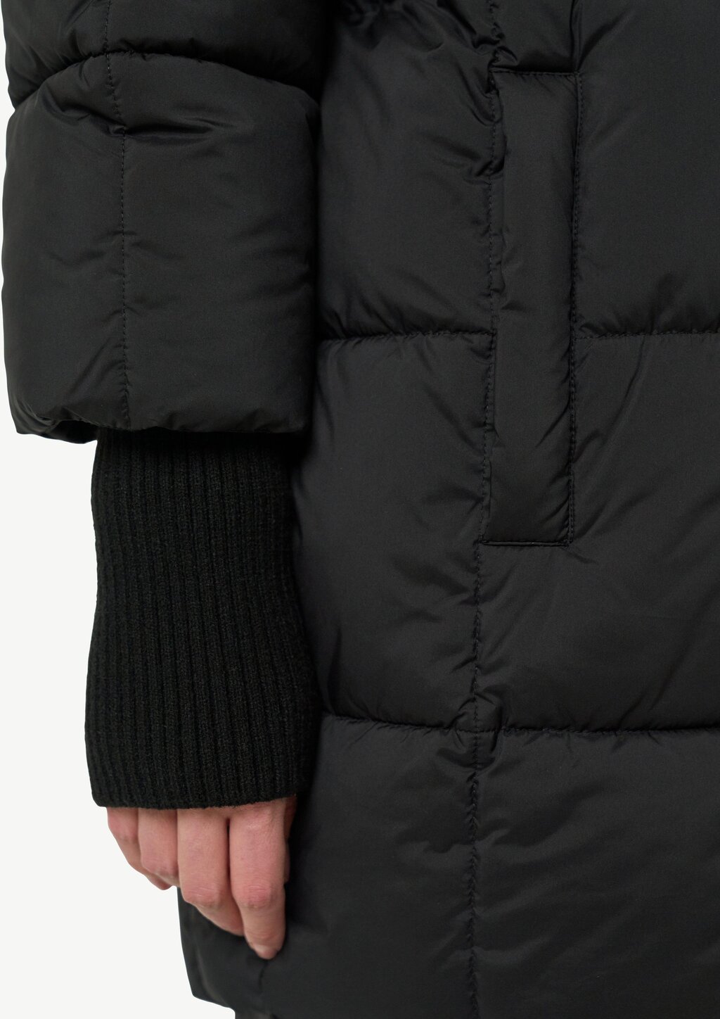 Oversized Steppjacke mit Ripp-Details
