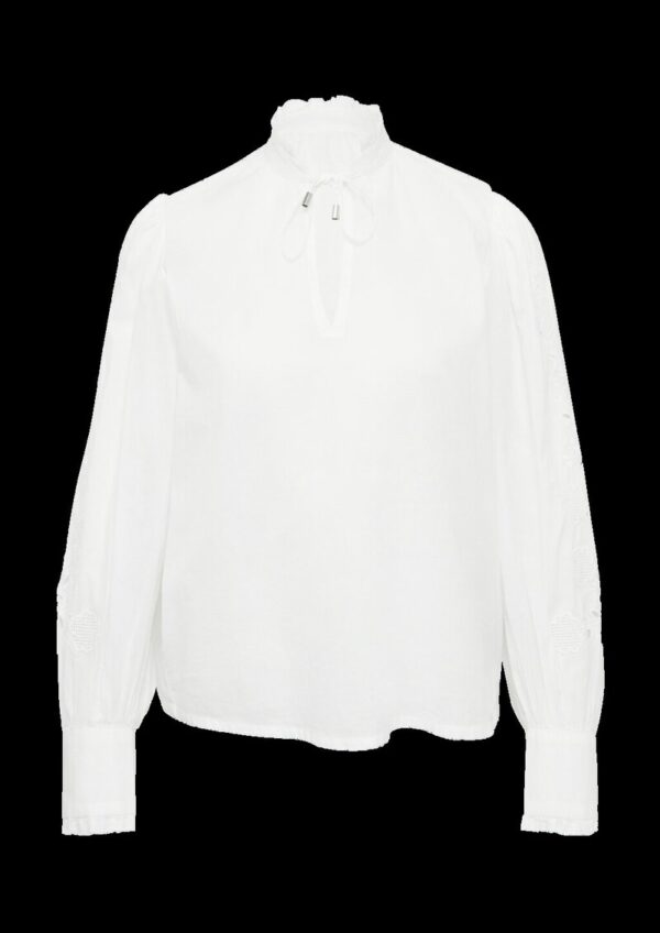 Leichte Baumwollbluse mit Stickerei am Ärmel