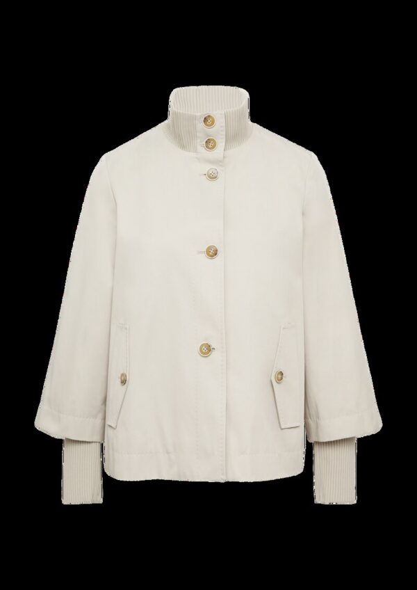 Leichte Übergangsjacke in A-Linie mit Strickbündchen