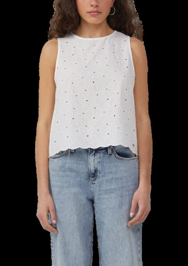 Blusentop mit Lochstickerei