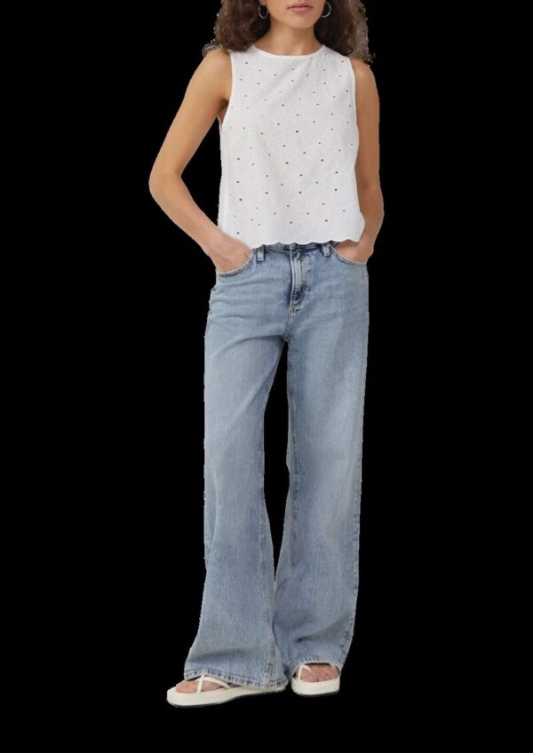 Blusentop mit Lochstickerei