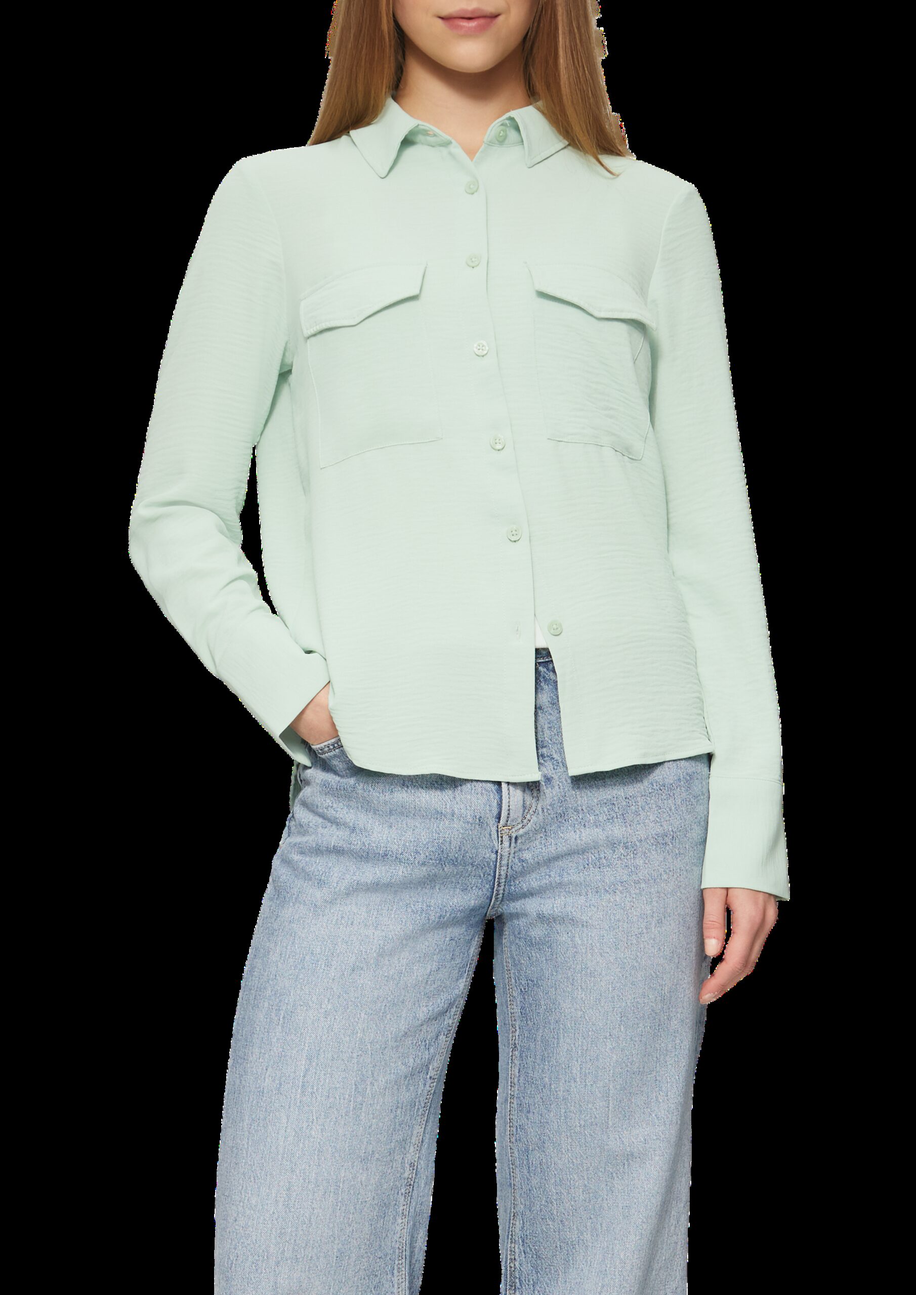 Lässige Hemdbluse mit aufgesetzten Taschen