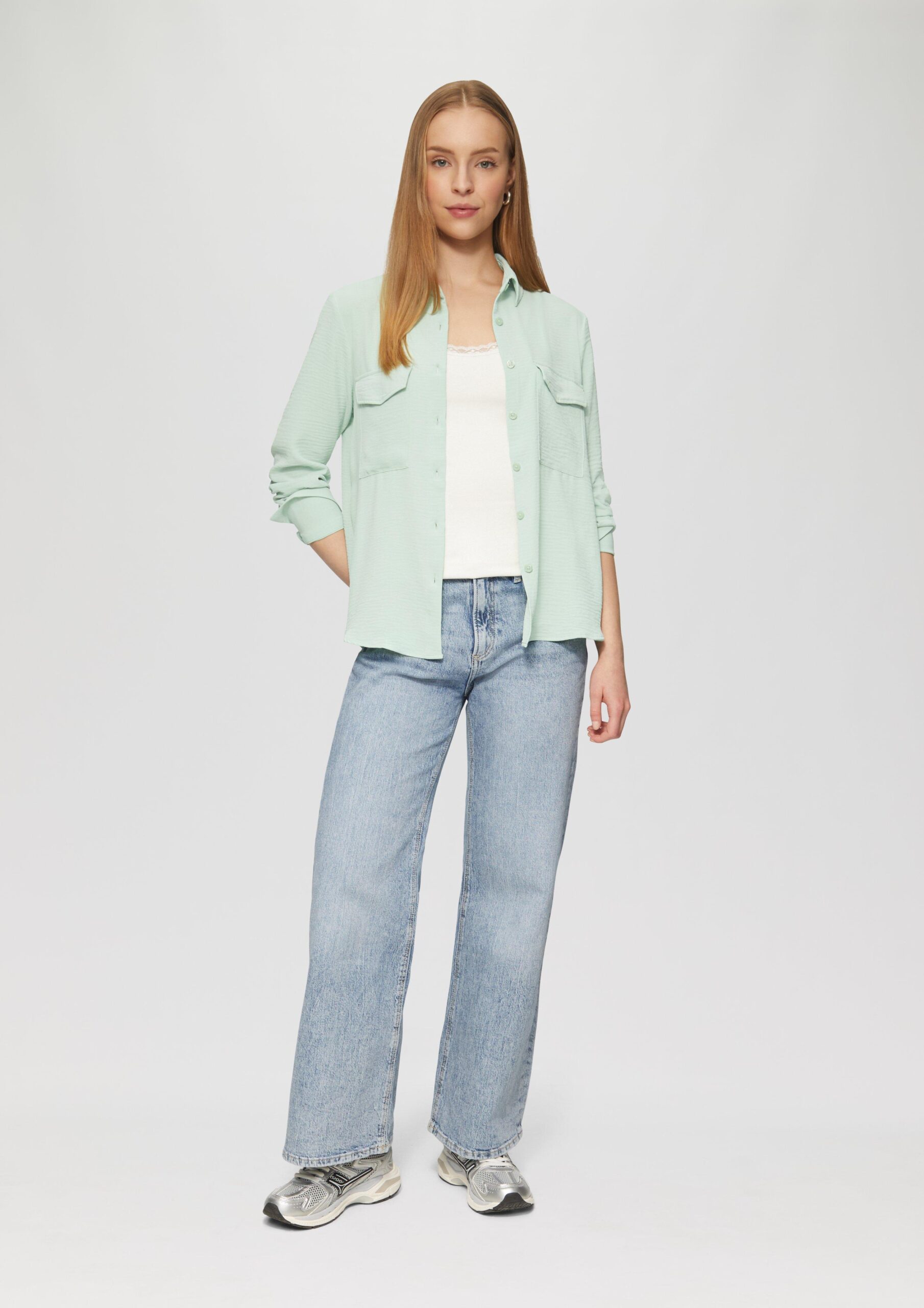 Lässige Hemdbluse mit aufgesetzten Taschen