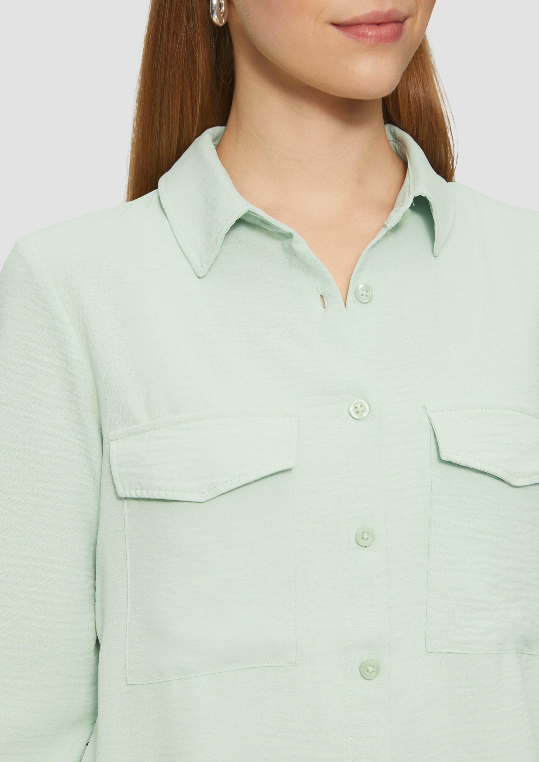 Lässige Hemdbluse mit aufgesetzten Taschen