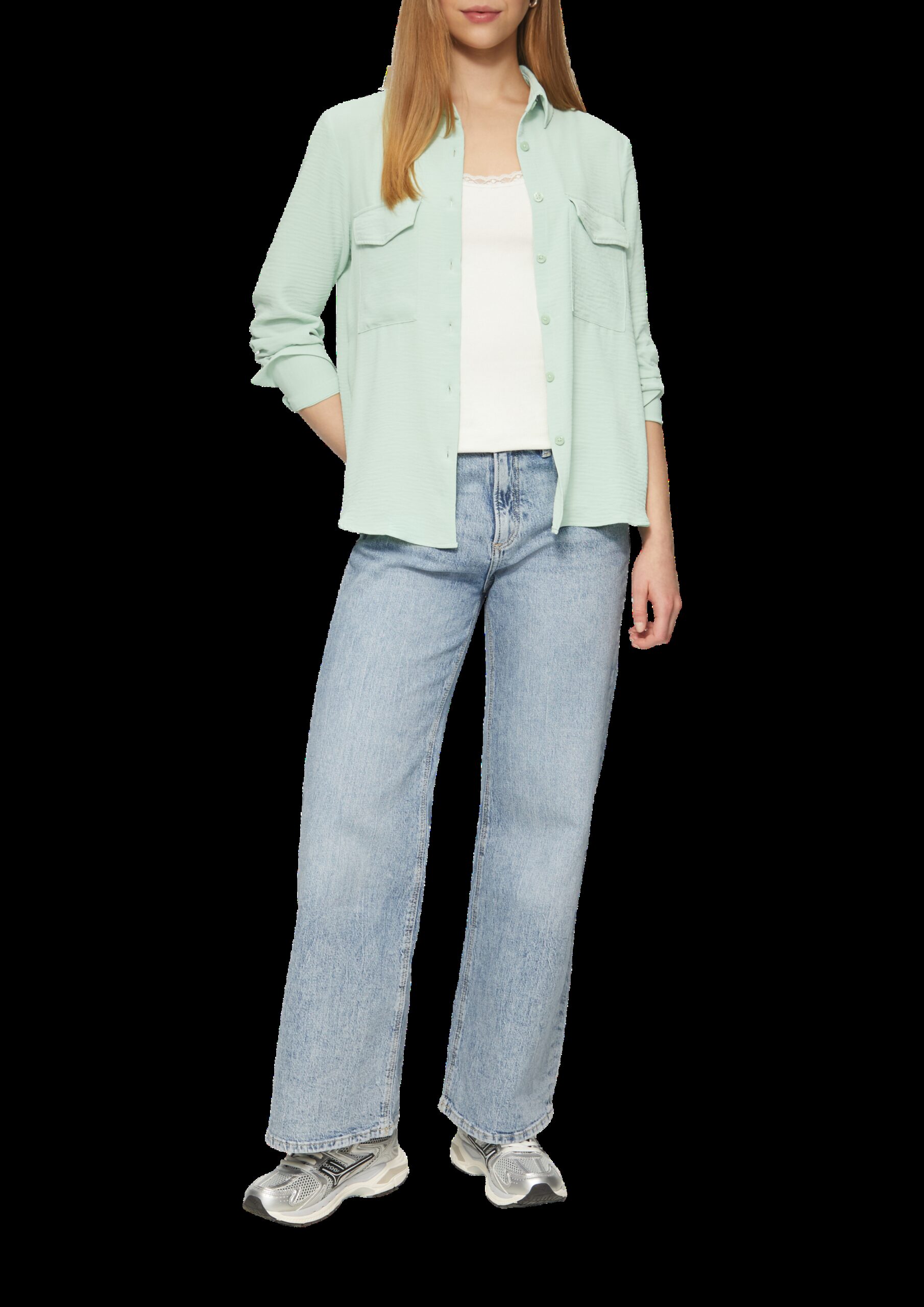 Lässige Hemdbluse mit aufgesetzten Taschen