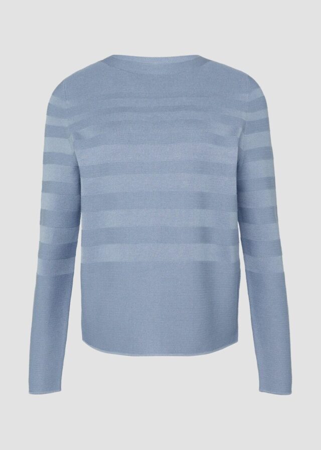 Gestreifter Feinstrickpullover aus Viskosemix