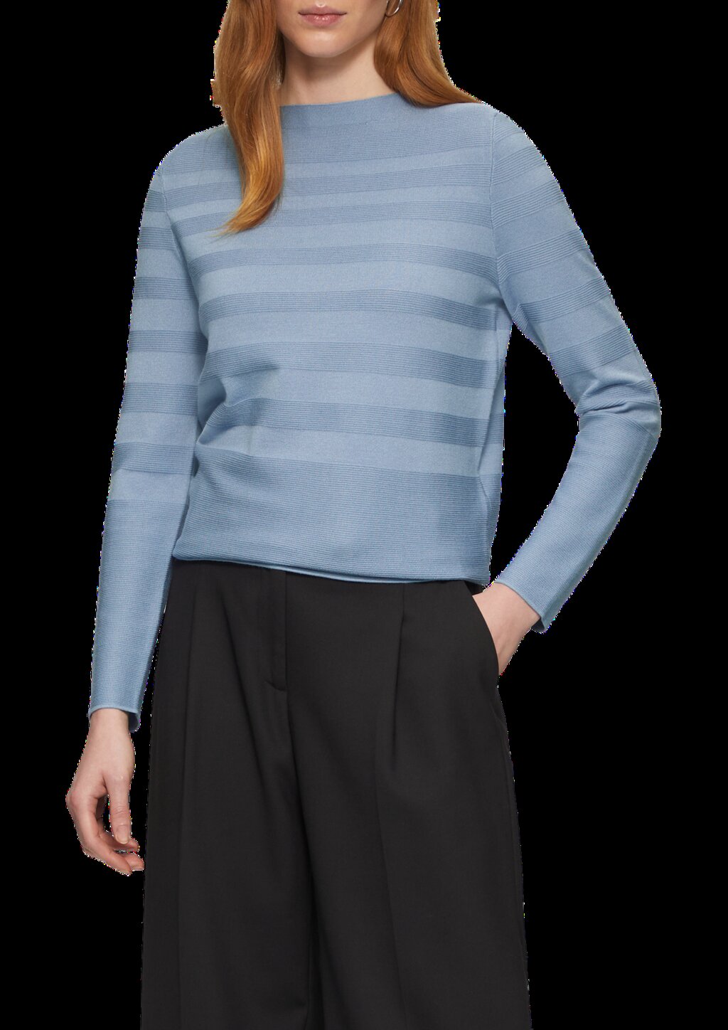 Gestreifter Feinstrickpullover aus Viskosemix