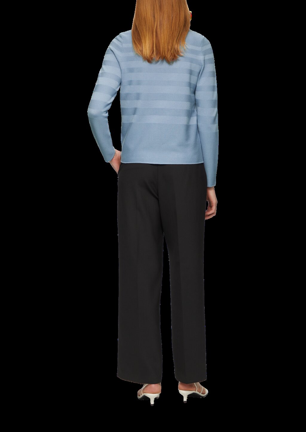 Gestreifter Feinstrickpullover aus Viskosemix