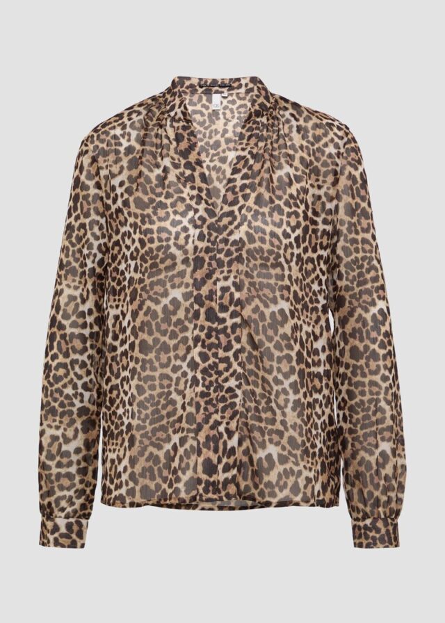 Leicht transparente Chiffonbluse mit All-over-Print