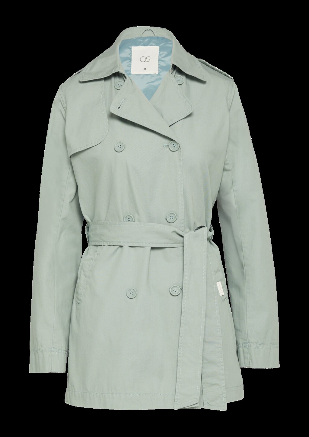 Kurzer Trenchcoat aus Baumwolle mit Gürtel