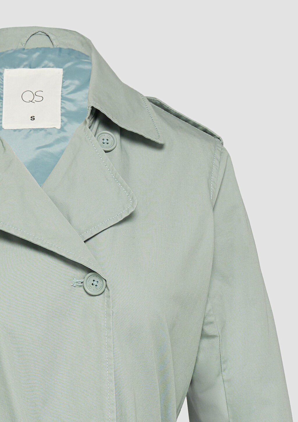 Kurzer Trenchcoat aus Baumwolle mit Gürtel