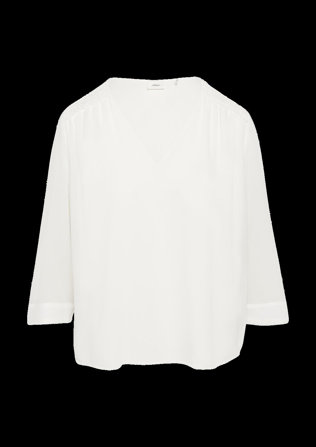 Chiffon-Bluse mit Smokdetails