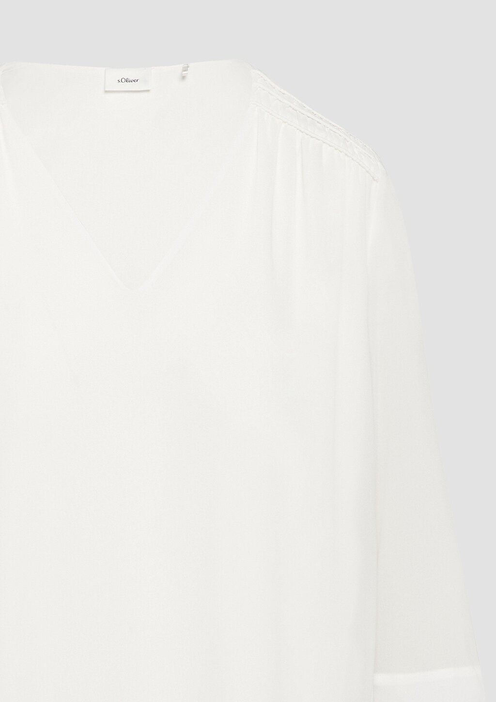 Chiffon-Bluse mit Smokdetails