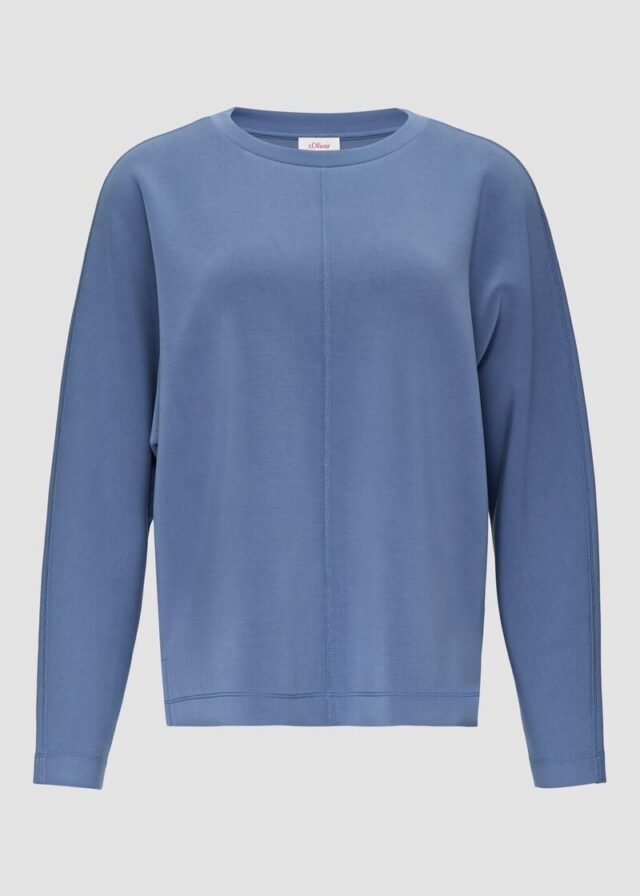 Sweatshirt aus Scuba mit Fledermausärmeln