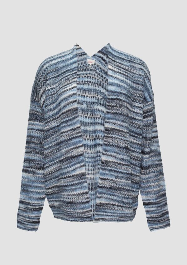 Locker geschnittene Strickjacke in Streifenoptik