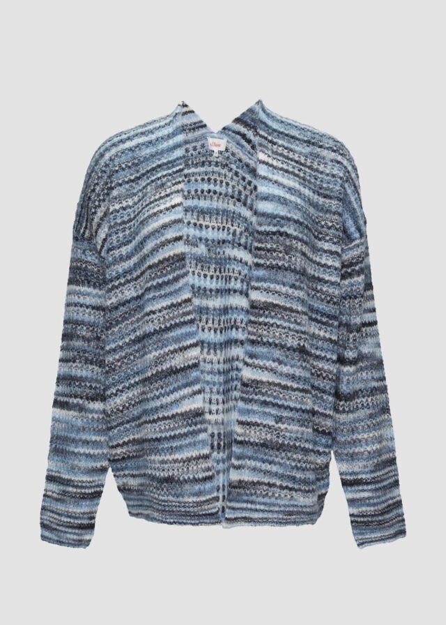 Locker geschnittene Strickjacke in Streifenoptik