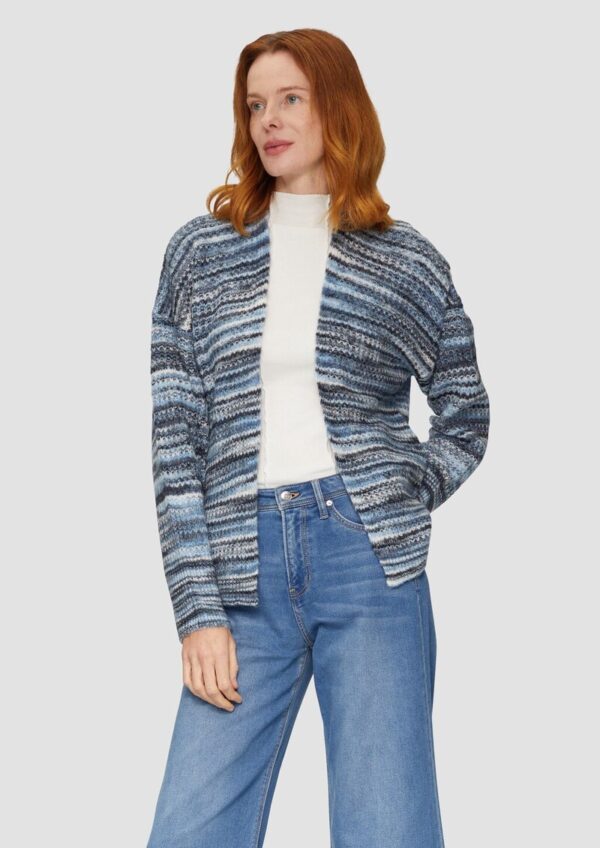 Locker geschnittene Strickjacke in Streifenoptik