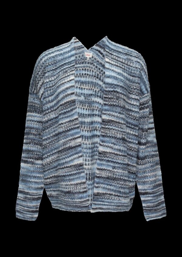 Locker geschnittene Strickjacke in Streifenoptik