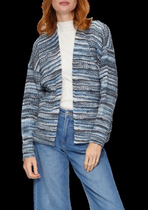 Locker geschnittene Strickjacke in Streifenoptik