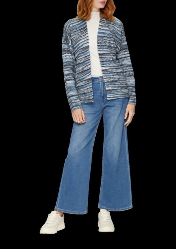 Locker geschnittene Strickjacke in Streifenoptik