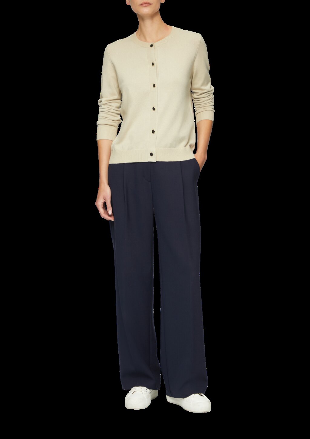 Strickjacke aus Viskosemix mit dekorativen Knöpfen