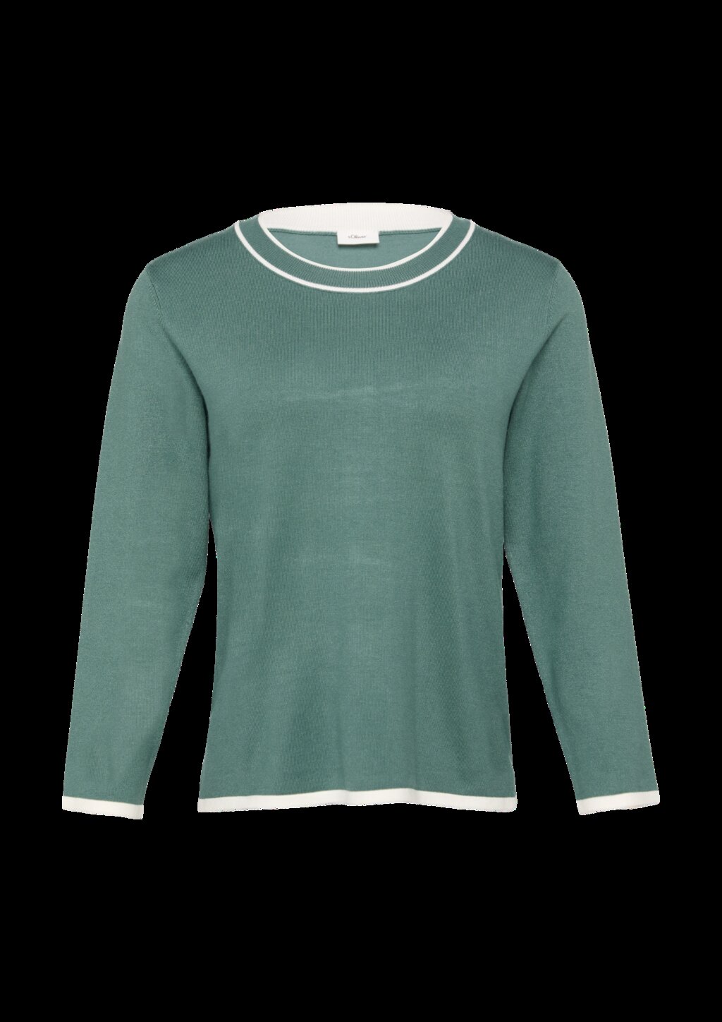 Strickpullover mit verkürzten Ärmeln und Kontrast-Details