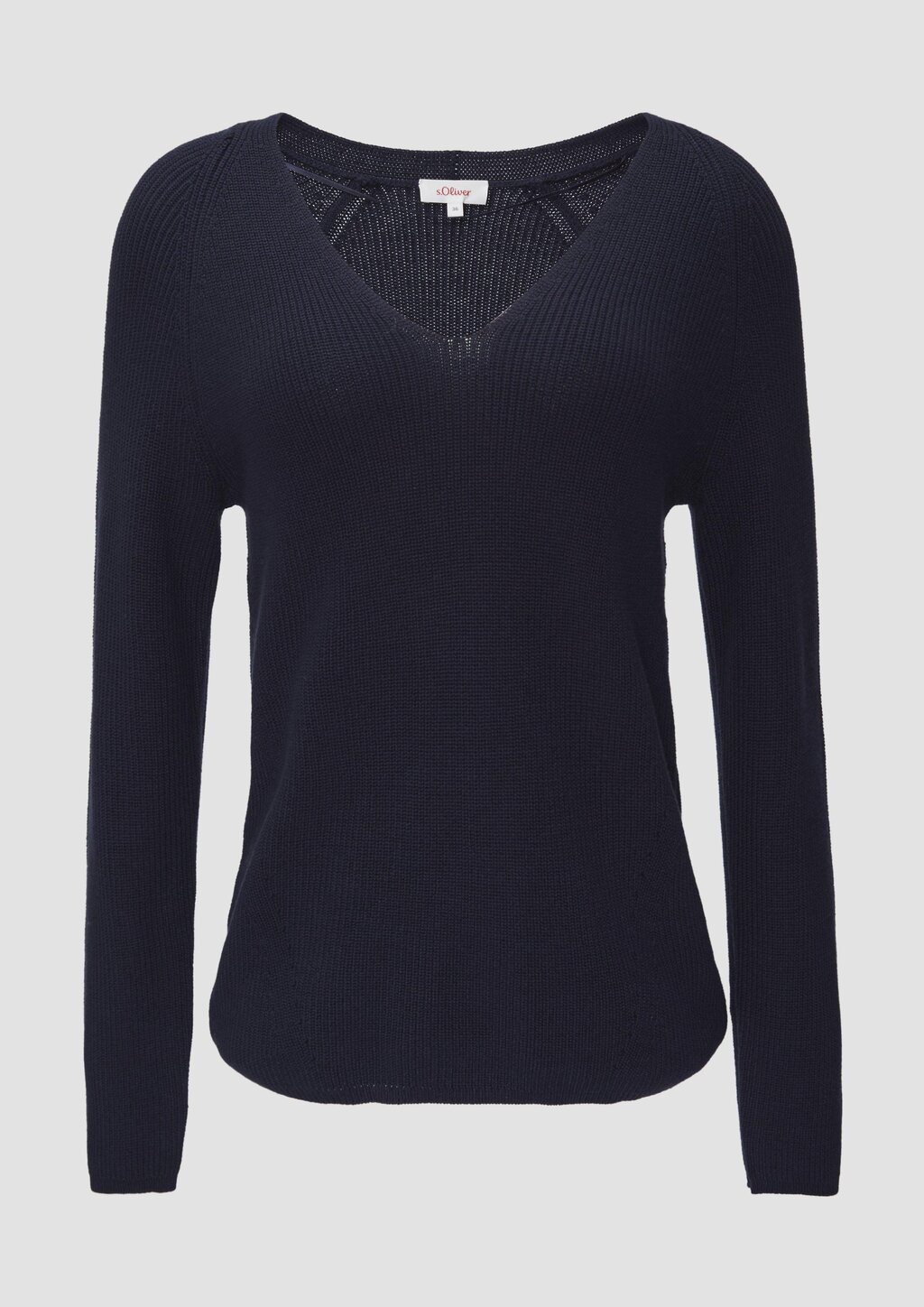 Strickpullover mit V-Ausschnitt und Raglan-Ärmeln