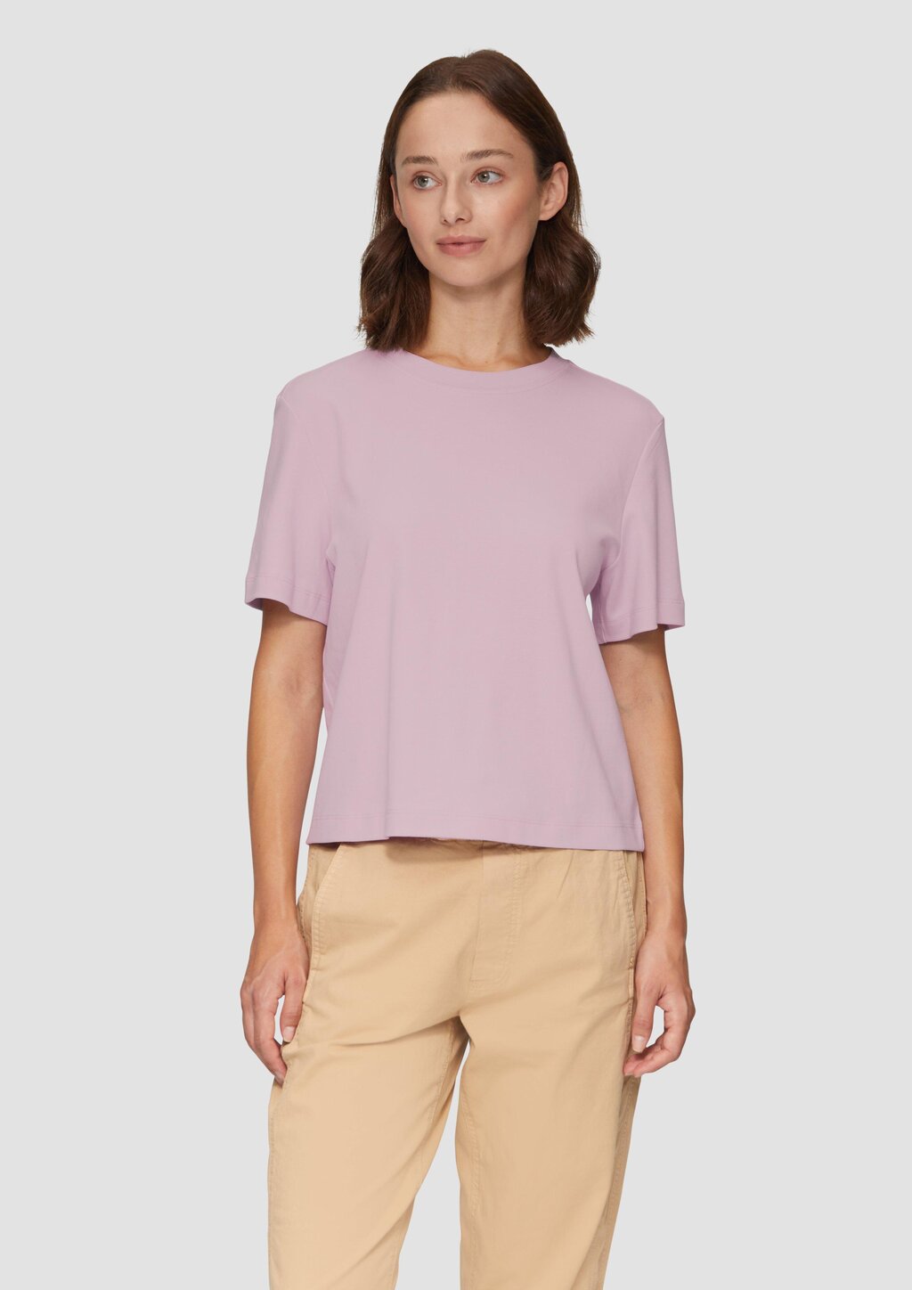 Verkürztes T-Shirt mit Crew Neck