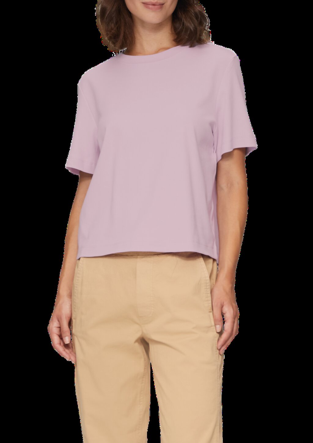 Verkürztes T-Shirt mit Crew Neck