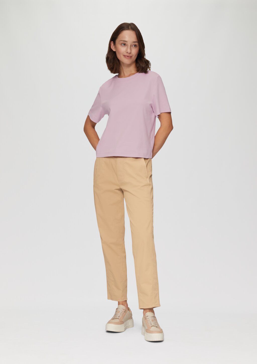 Verkürztes T-Shirt mit Crew Neck