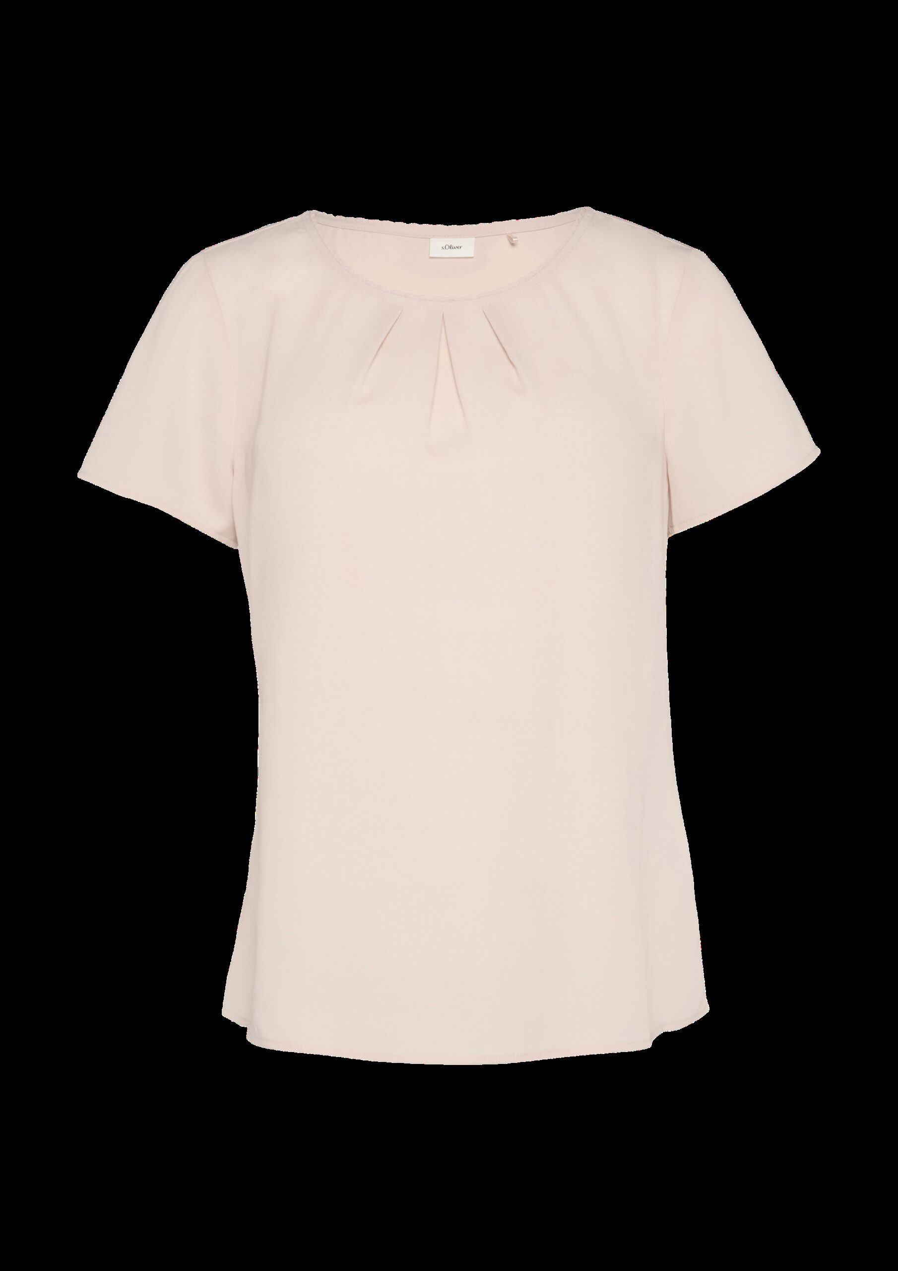Kurzarmbluse aus Crêpe mit Schmuckkante