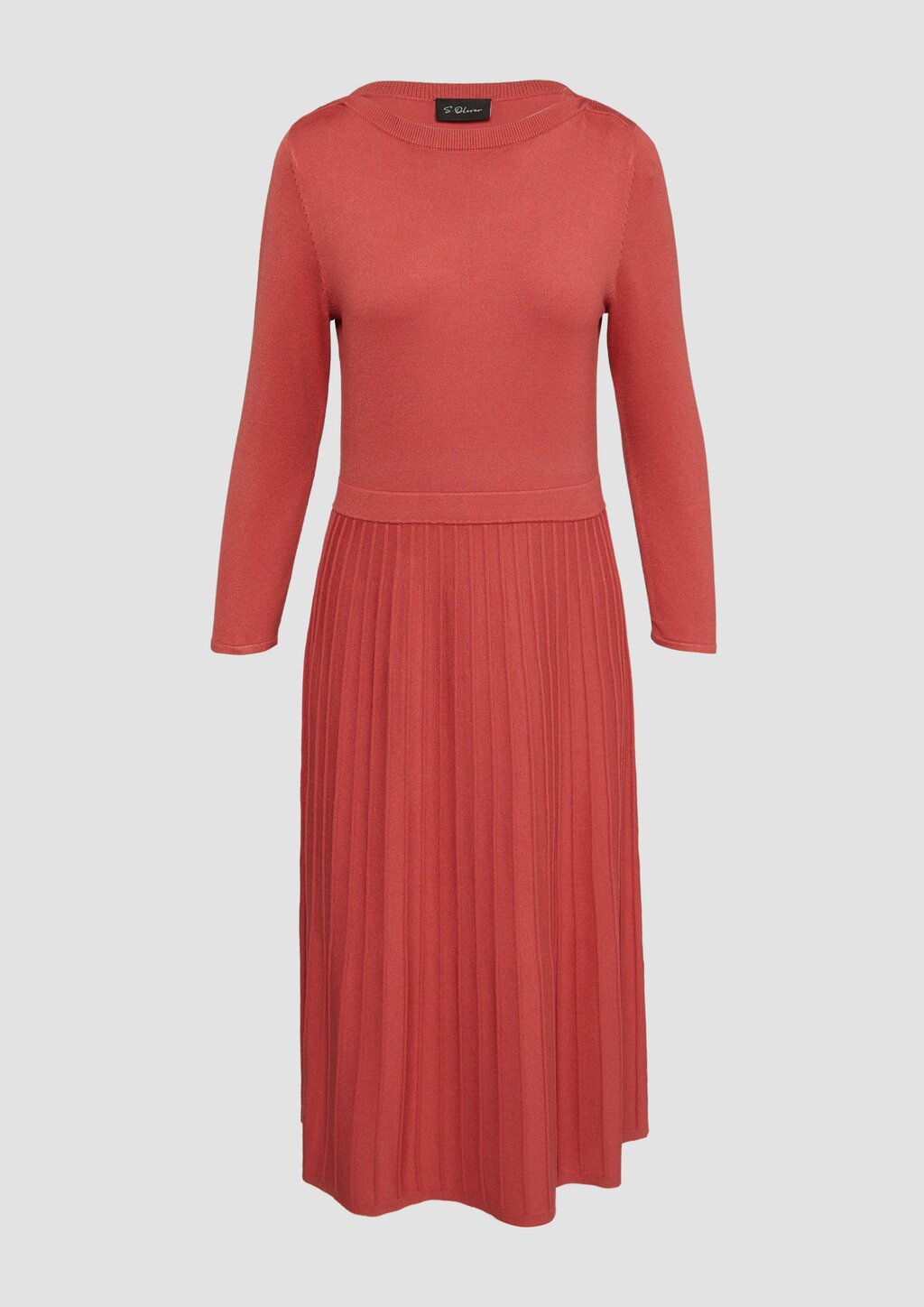 Tailliertes Strickkleid mit plissiertem Rock