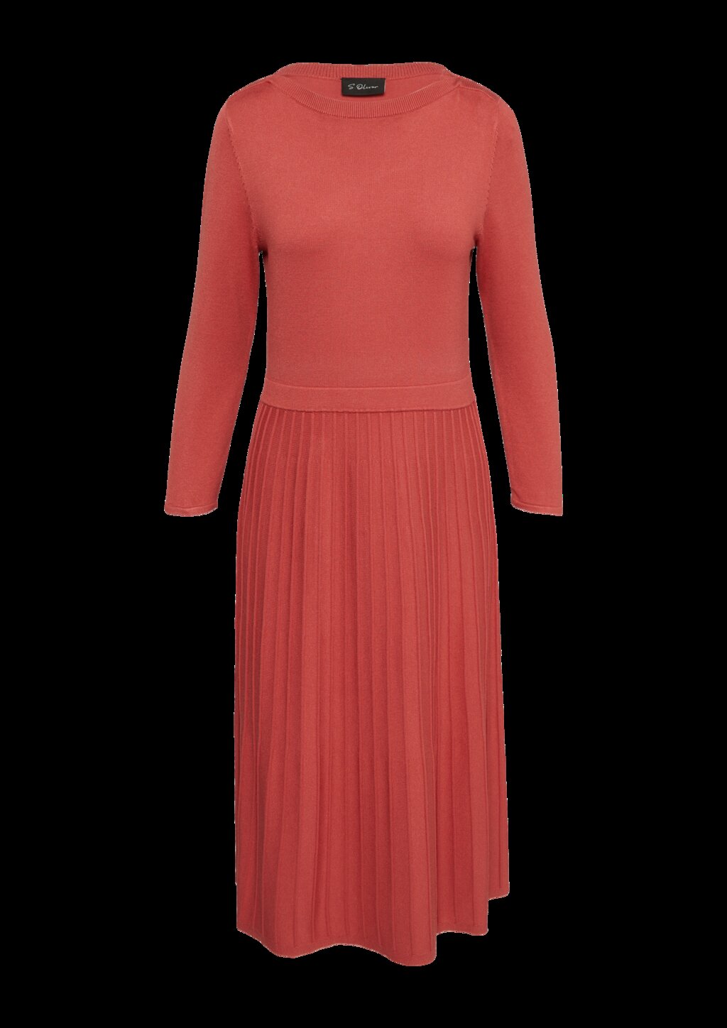 Tailliertes Strickkleid mit plissiertem Rock