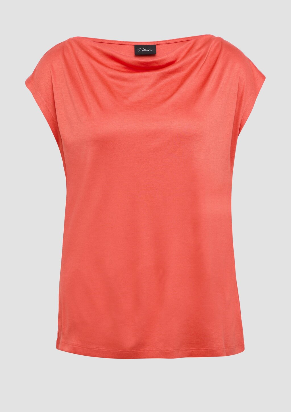 Shirt aus Viskose mit Wasserfall-Ausschnitt